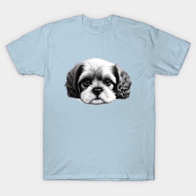 Shih Tzu Puppy T-Shirt by KayBee Gift Shop